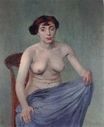 Felix Vallotton Torso with blue cloth oil painting on canvas